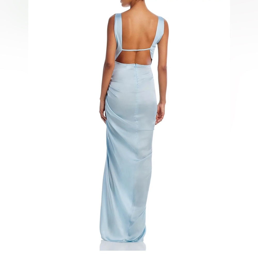 Baobab Collection LIZ Dress in Ice Ruched Asymmetrical Cocktail Gown NWT - Picture 2 of 10